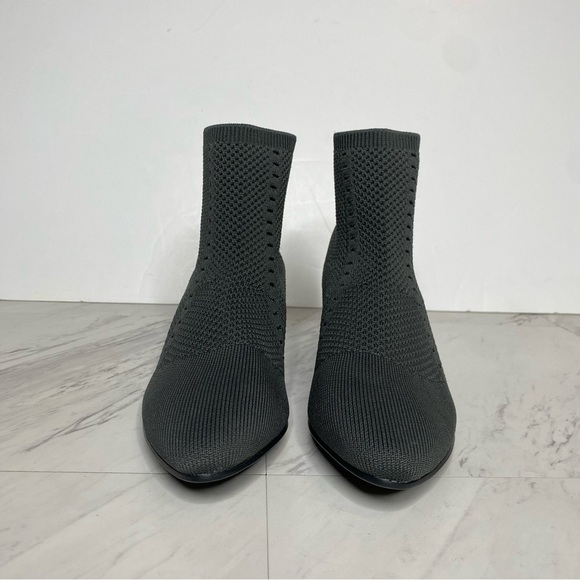 Eileen Fisher Honey Gray Knit Stretch Bootie 8 1/2 - Picture 2 of 14